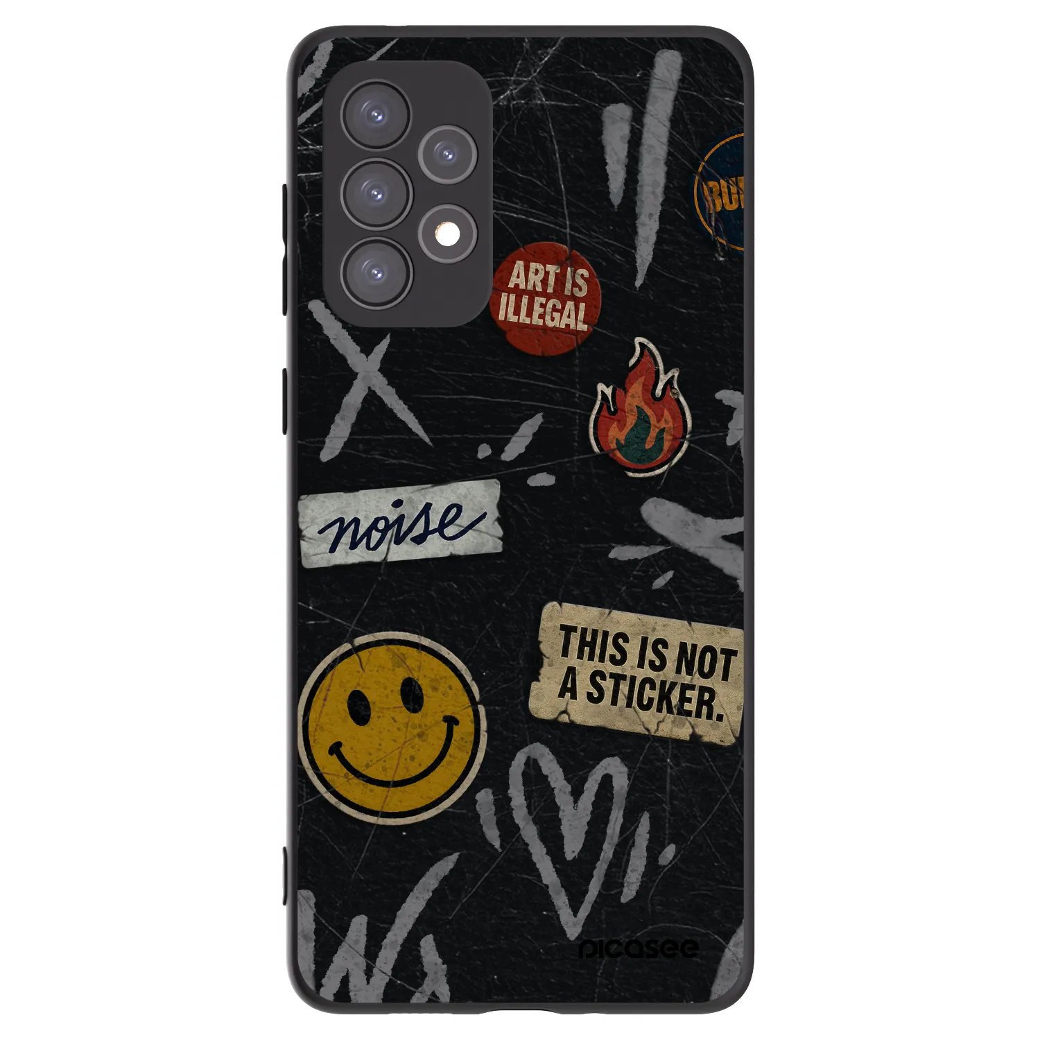Picasee silikónový čierny obal pre Samsung Galaxy A73 5G - STICKERS x TAGS