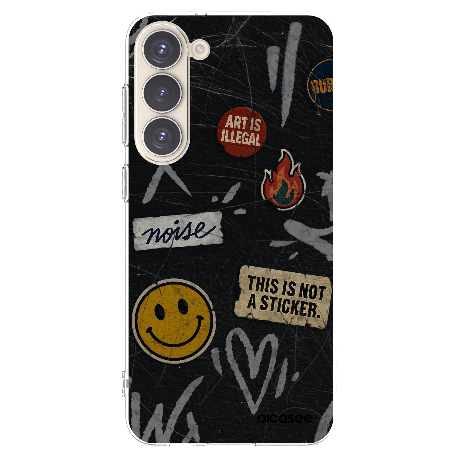 Picasee silikónový prehľadný obal pre Samsung Galaxy S23+ 5G - STICKERS x TAGS