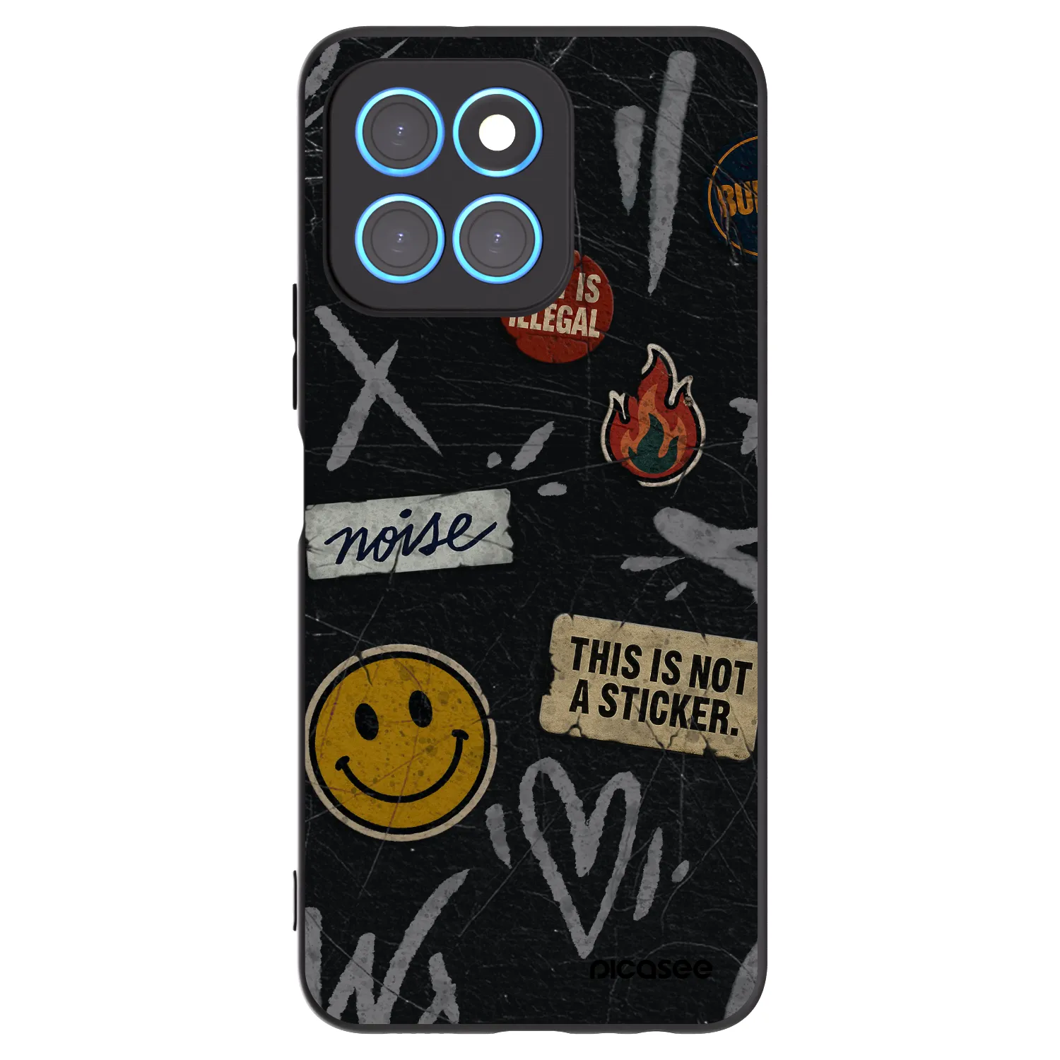 Picasee silikónový čierny obal pre Honor X6 - STICKERS x TAGS