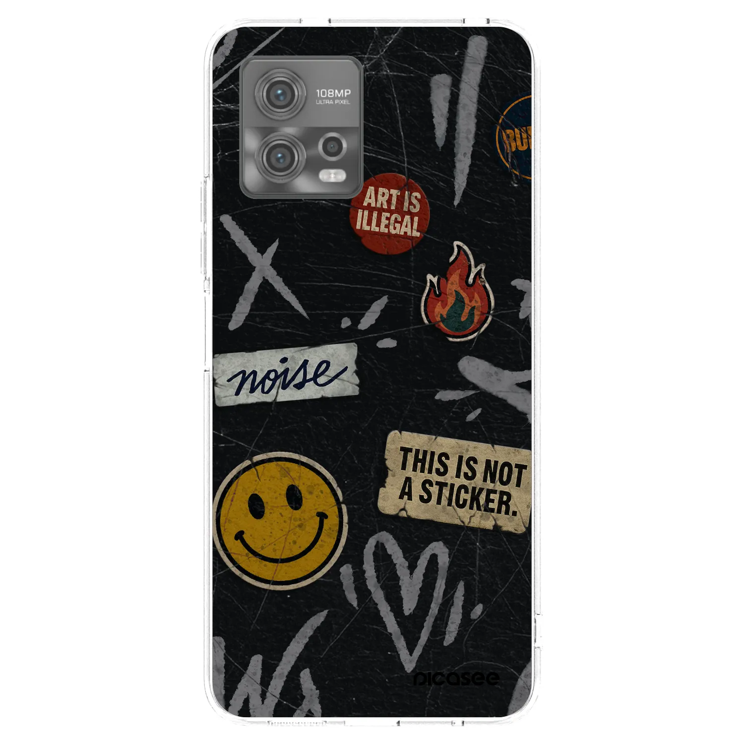 Picasee silikónový prehľadný obal pre Motorola Moto G72 - STICKERS x TAGS