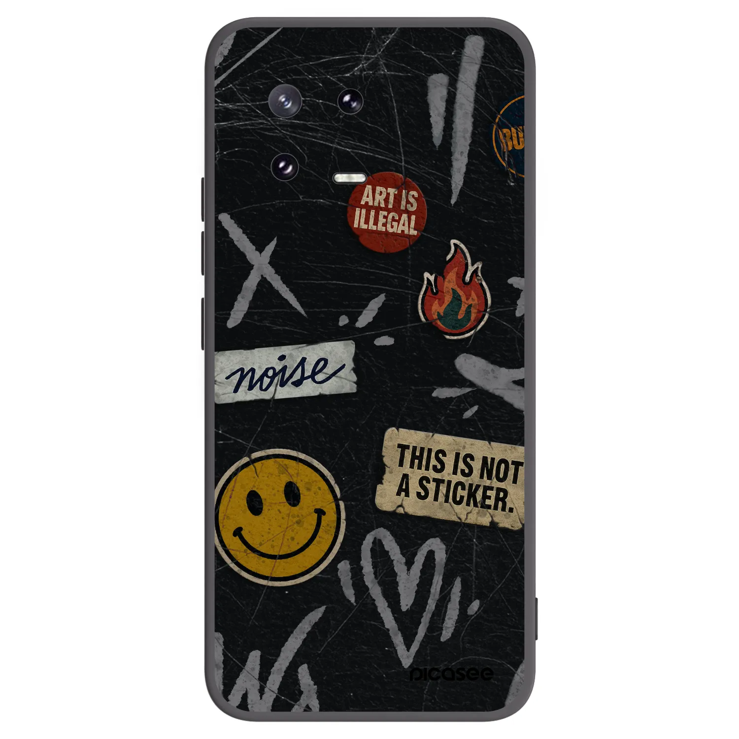 Silikónový čierny obal pre Xiaomi 13 Pro - STICKERS x TAGS