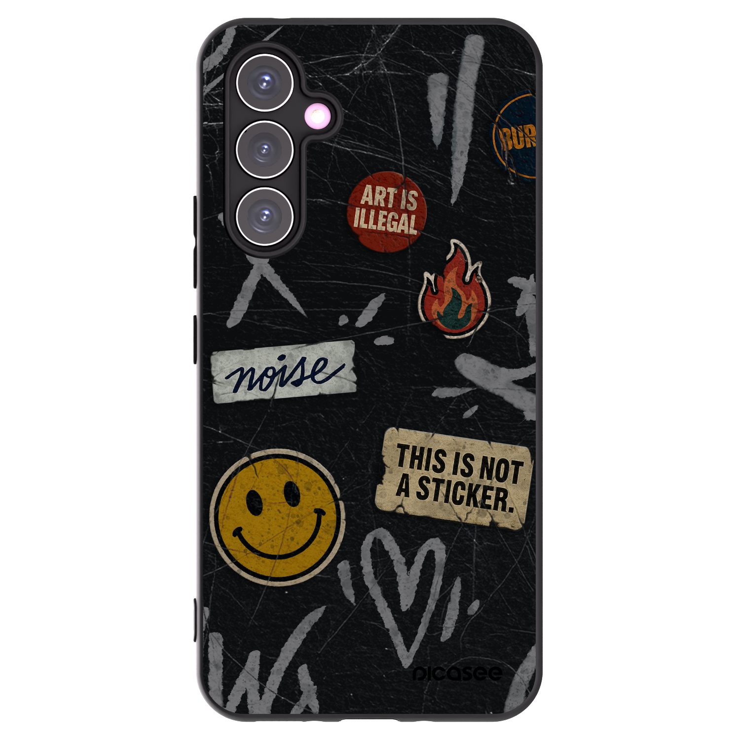 Picasee silikónový čierny obal pre Samsung Galaxy A54 5G A546B - STICKERS x TAGS