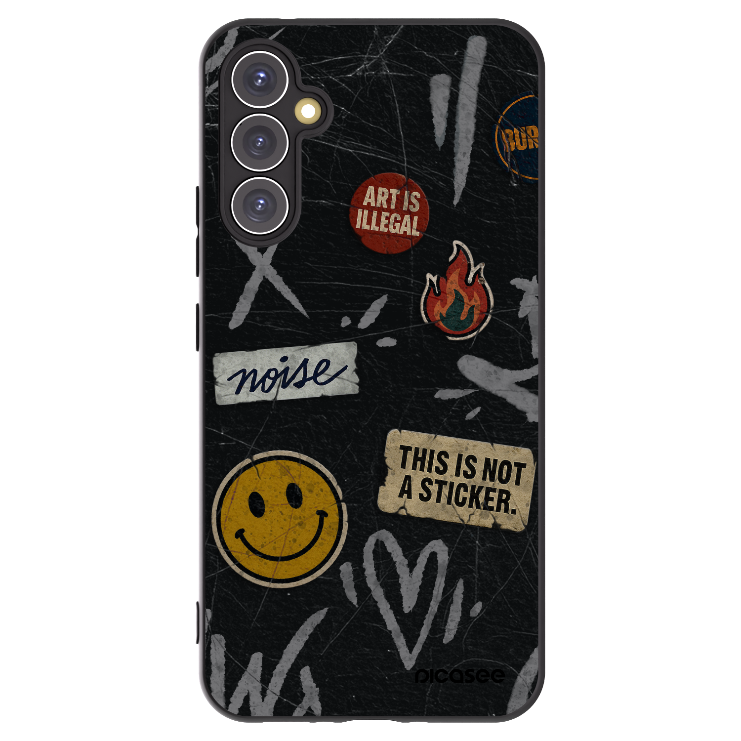 Picasee silikónový čierny obal pre Samsung Galaxy A34 5G A346B - STICKERS x TAGS