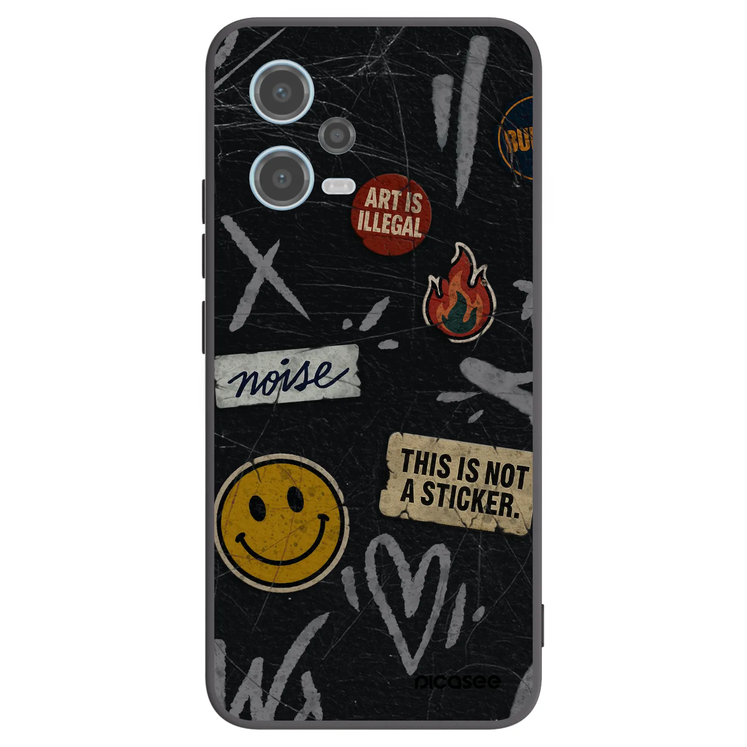 Picasee silikónový čierny obal pre Xiaomi Redmi Note 12 5G - STICKERS x TAGS