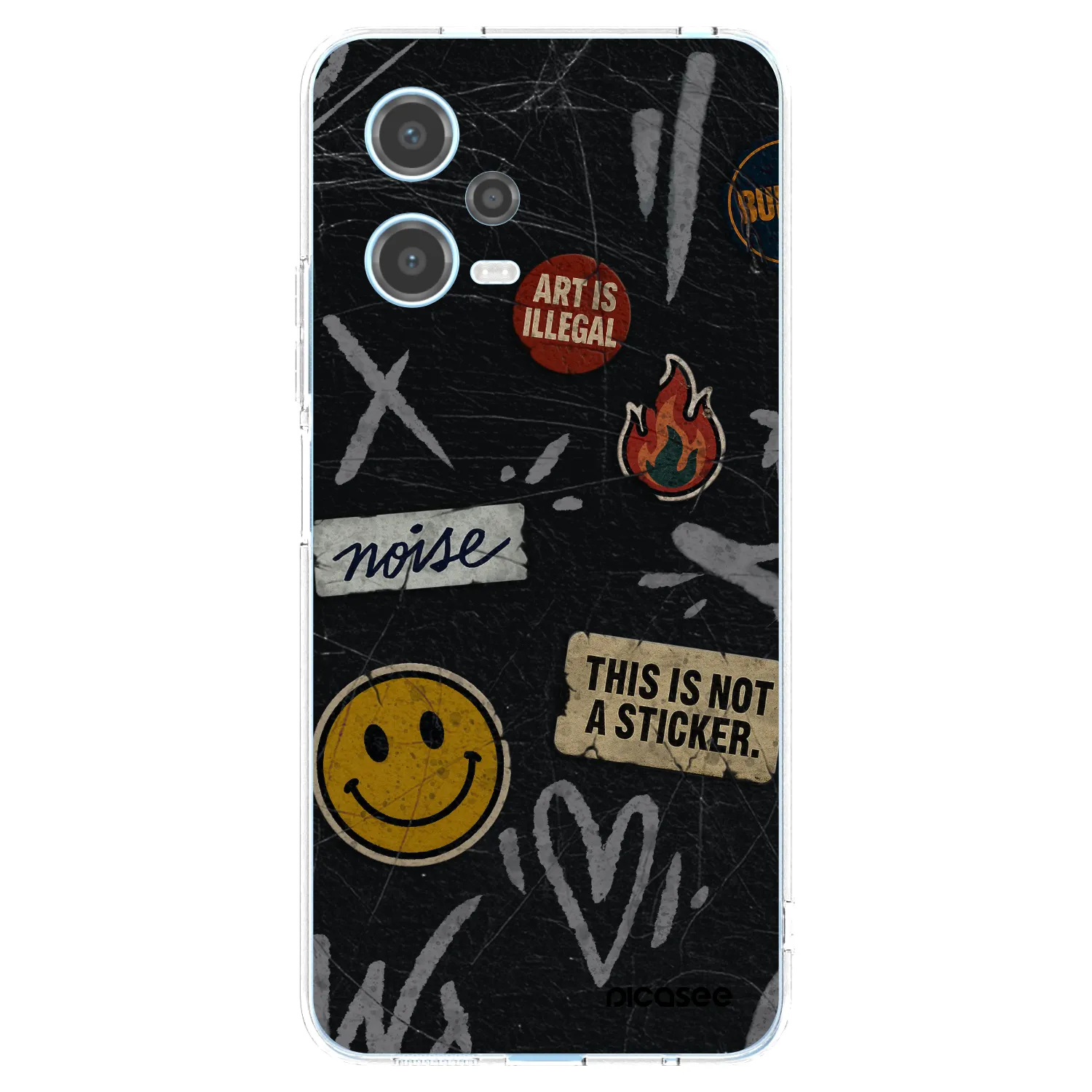Picasee silikónový prehľadný obal pre Xiaomi Redmi Note 12 5G - STICKERS x TAGS