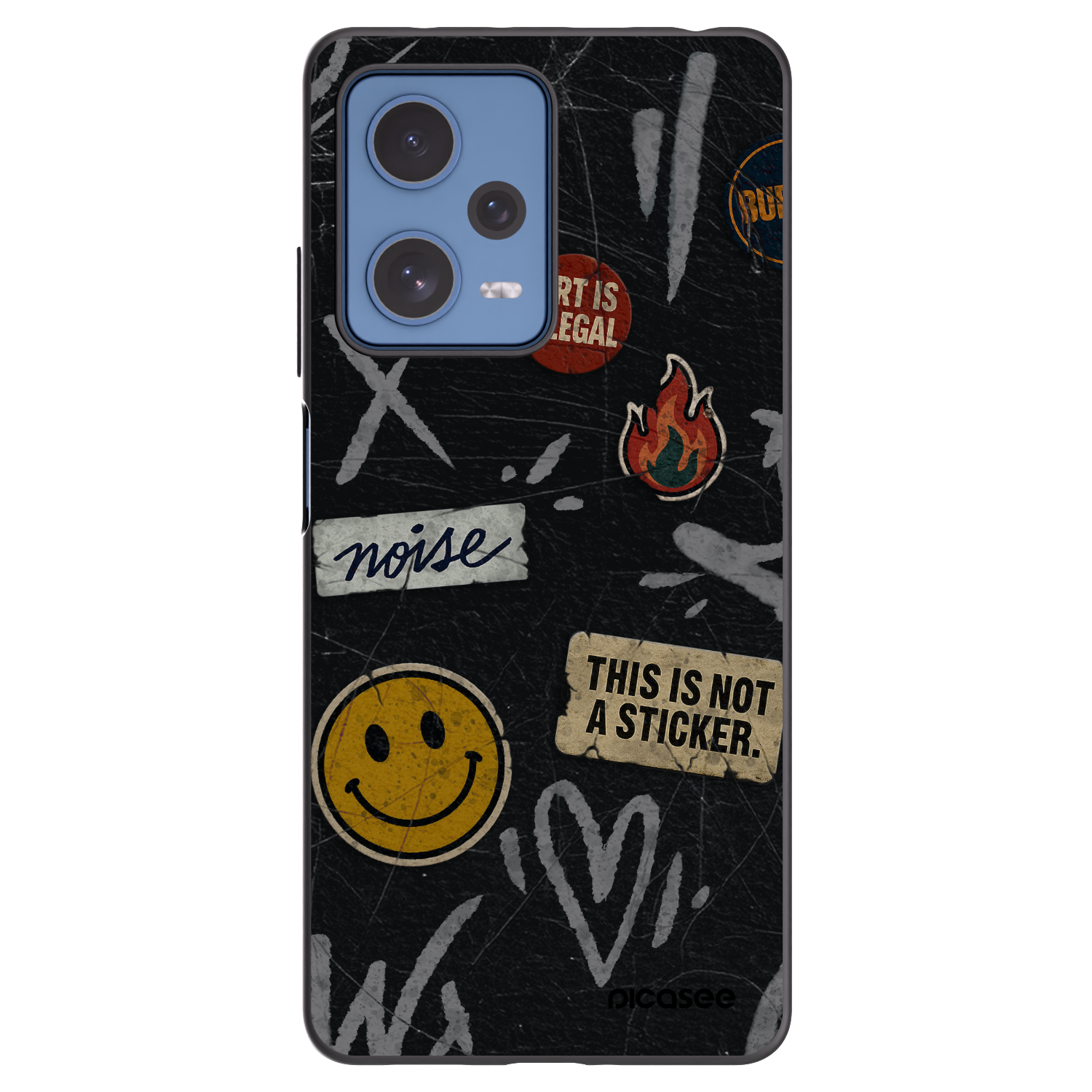 Picasee silikónový čierny obal pre Xiaomi Redmi Note 12 Pro 5G - STICKERS x TAGS