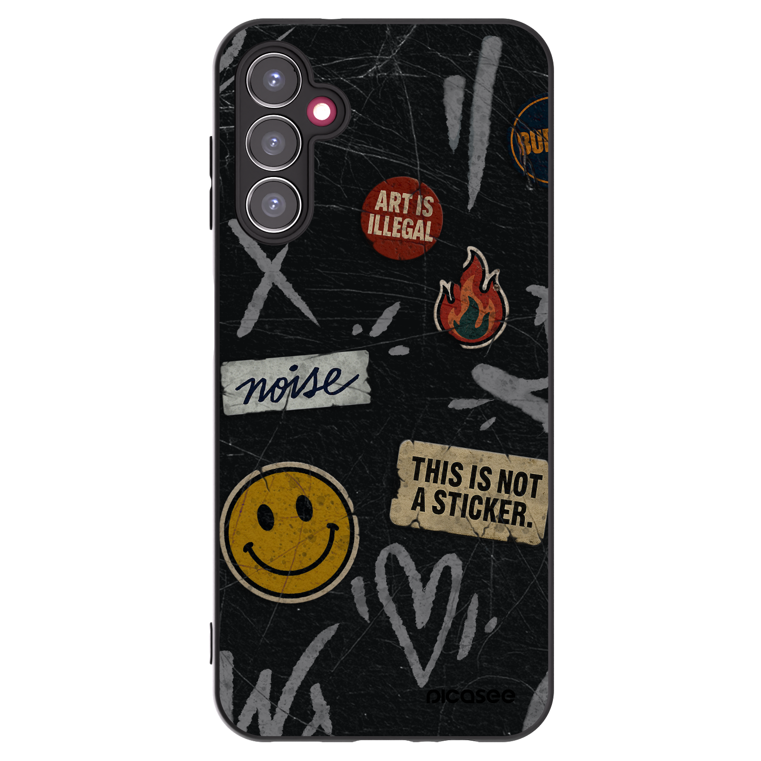 Picasee silikónový čierny obal pre Samsung Galaxy A14 5G A146P - STICKERS x TAGS