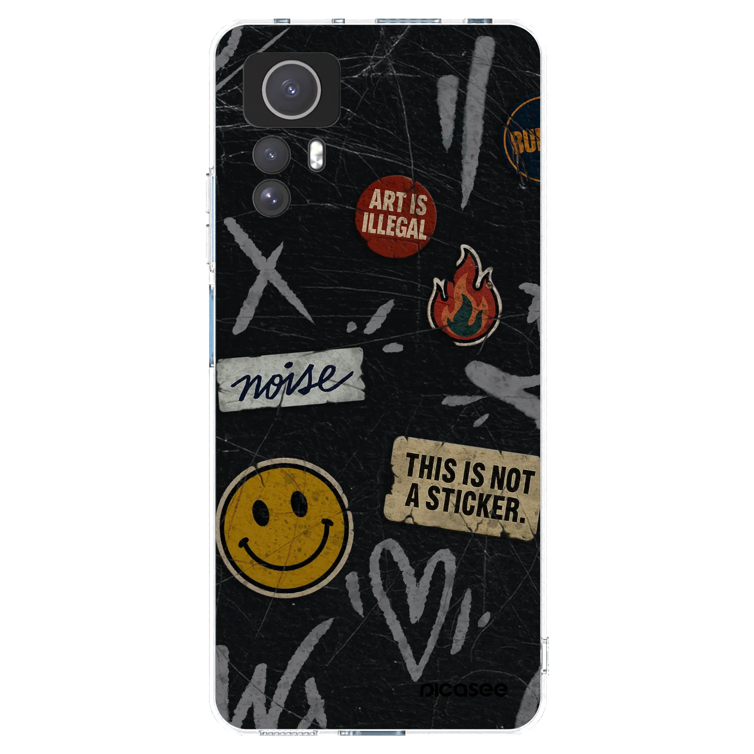 Picasee silikónový prehľadný obal pre Xiaomi Redmi Note 12S - STICKERS x TAGS