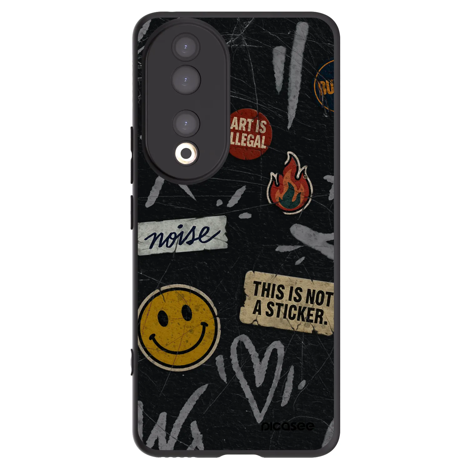 Picasee silikónový čierny obal pre Honor 90 5G - STICKERS x TAGS