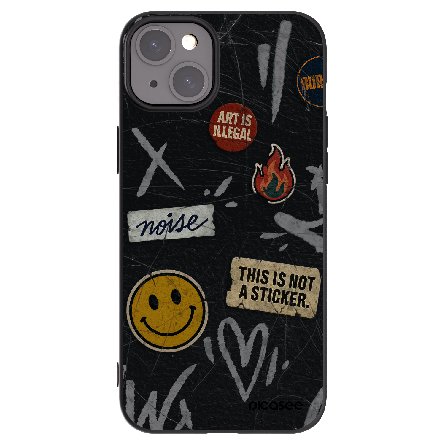 Silikónový čierny obal pre Apple iPhone 15 Plus - STICKERS x TAGS