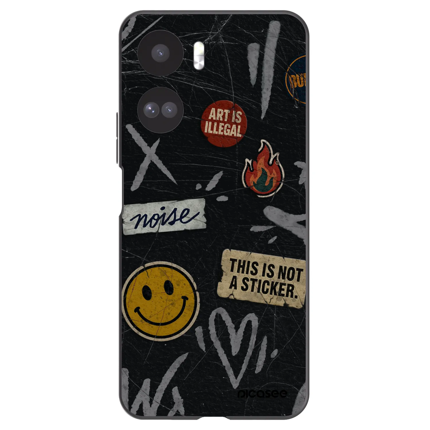 Picasee silikónový čierny obal pre Honor 90 Lite 5G - STICKERS x TAGS
