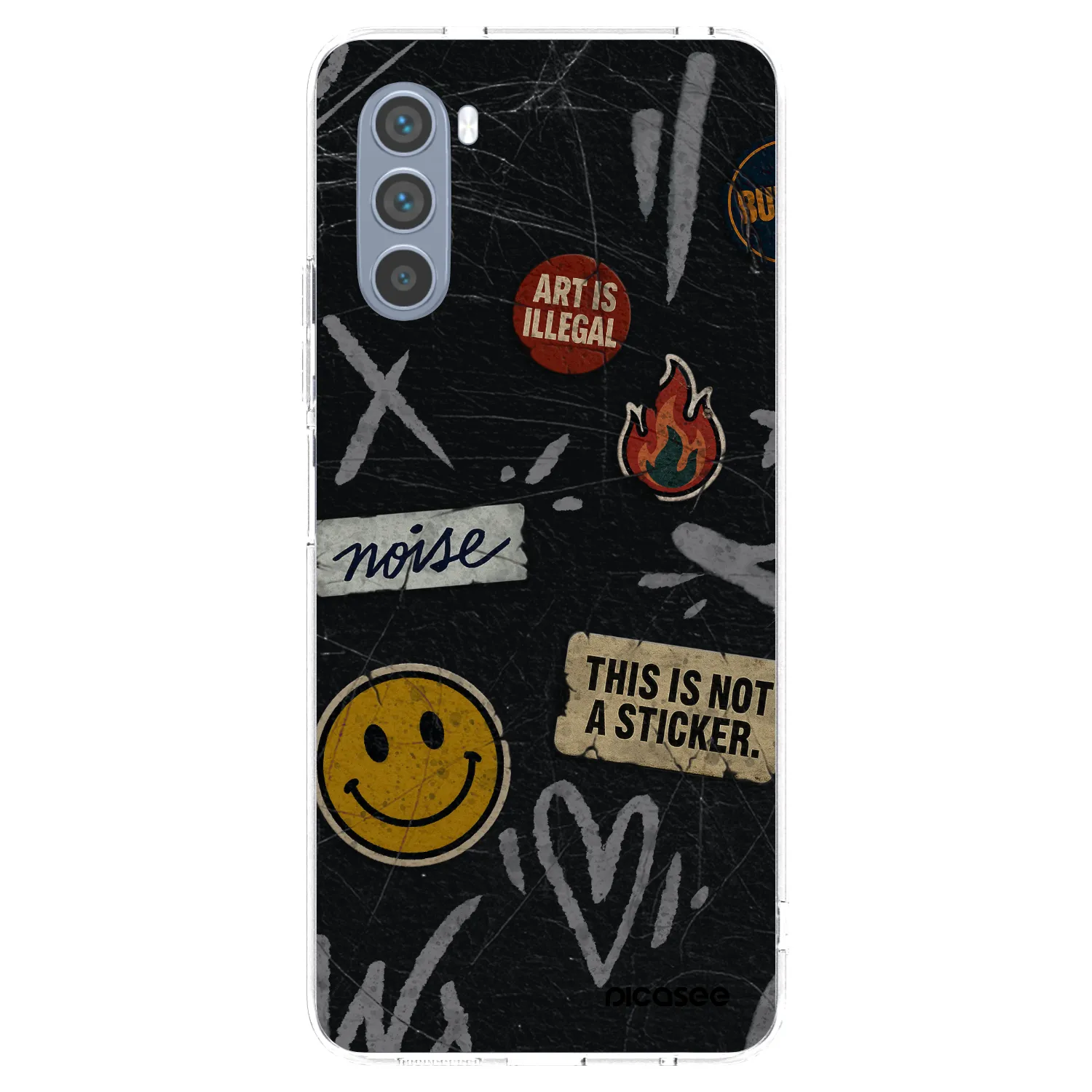 Silikónový prehľadný obal pre Motorola Moto G62 - STICKERS x TAGS
