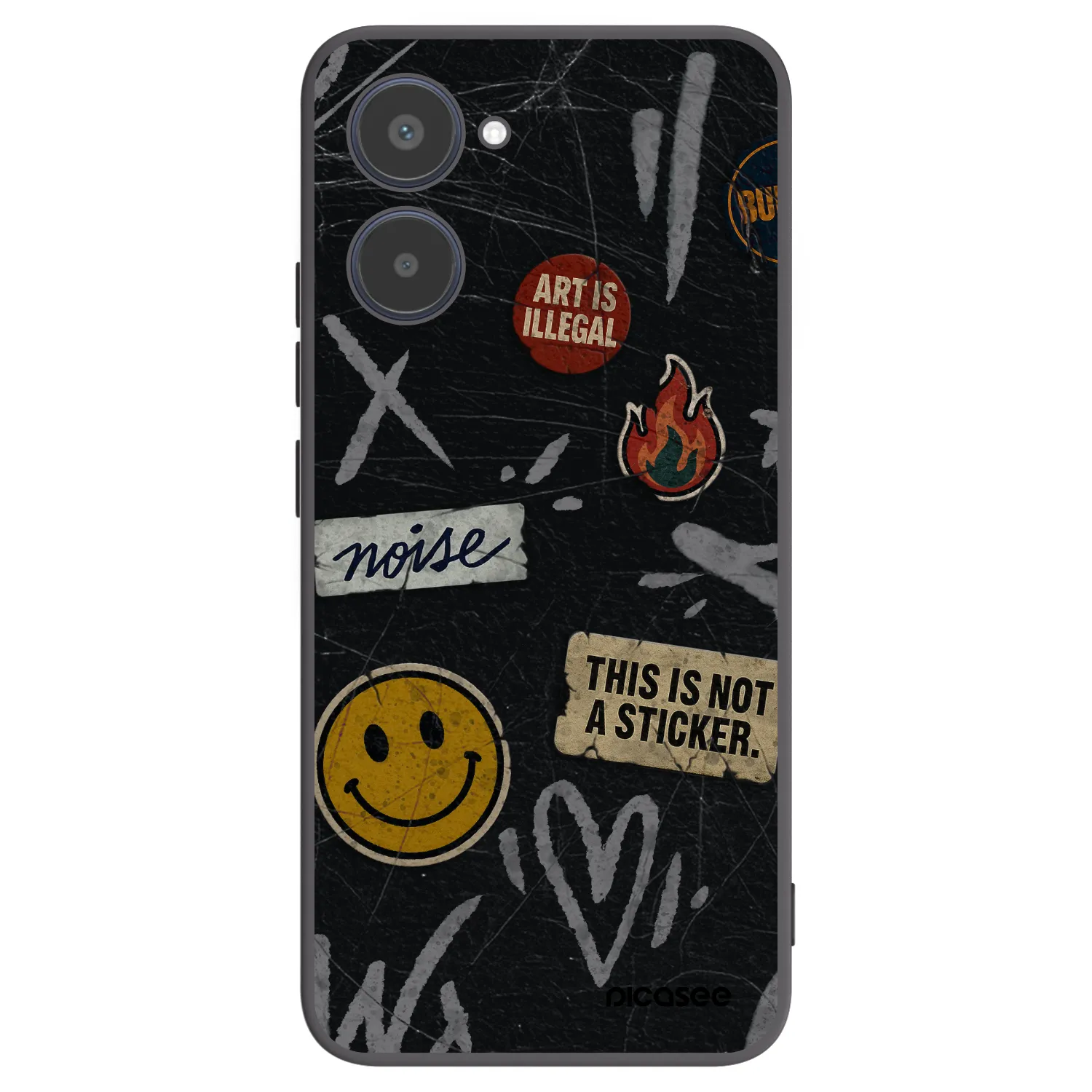 Picasee silikónový čierny obal pre Realme 10 4G - STICKERS x TAGS