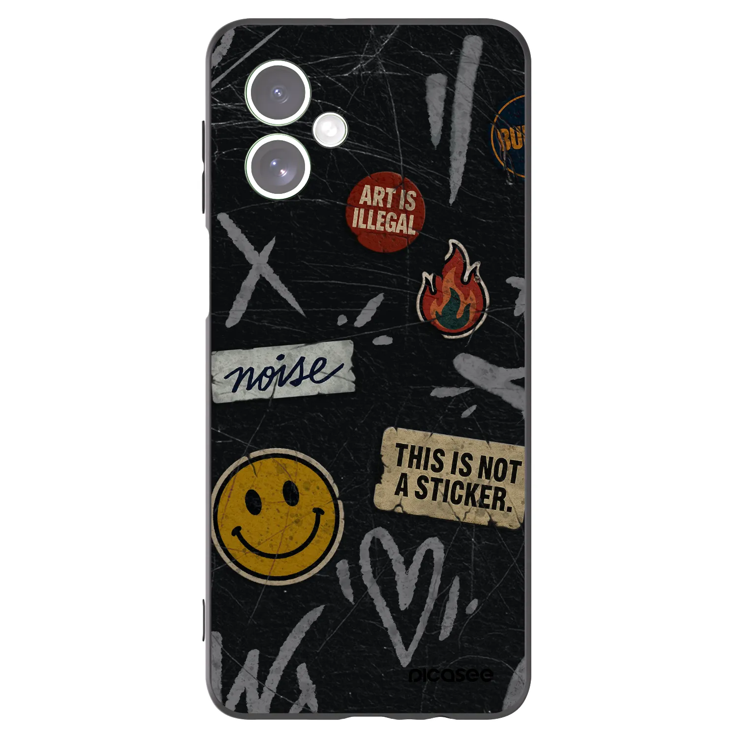 Silikónový čierny obal pre Motorola Moto G54 5G - STICKERS x TAGS