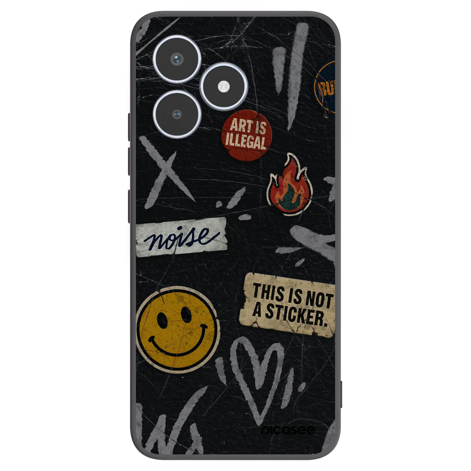 Picasee silikónový čierny obal pre Realme C53 - STICKERS x TAGS