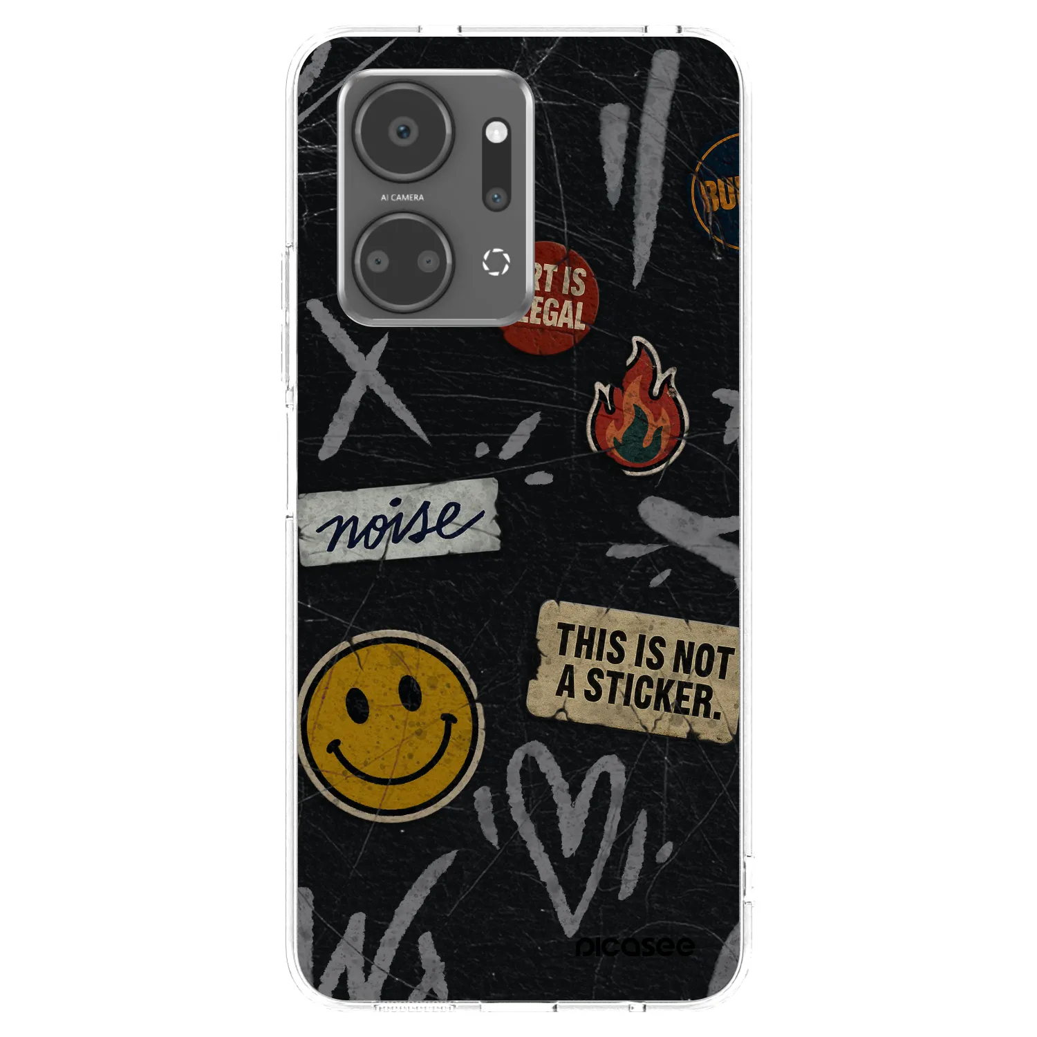 Picasee silikónový prehľadný obal pre Honor X7a - STICKERS x TAGS