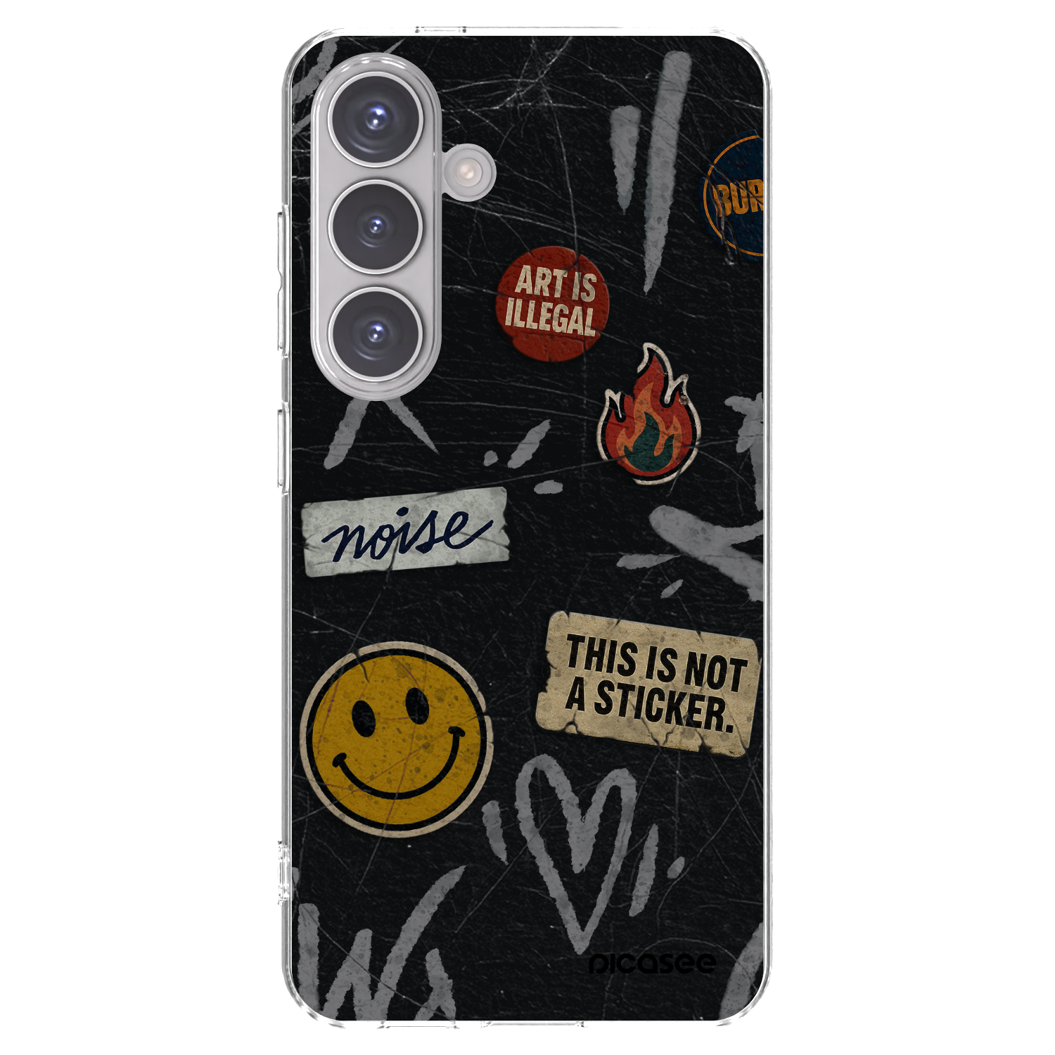 Picasee silikónový prehľadný obal pre Samsung Galaxy S24 S921B 5G - STICKERS x TAGS