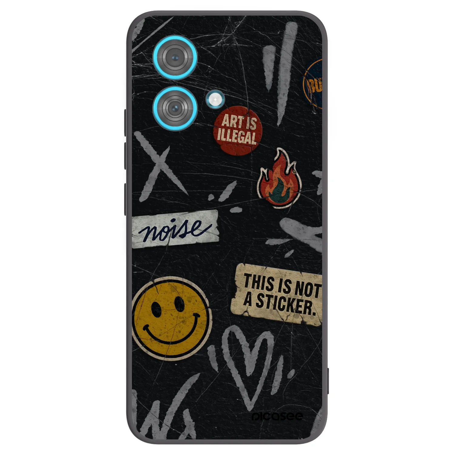Silikónový čierny obal pre Motorola Edge 40 Neo - STICKERS x TAGS