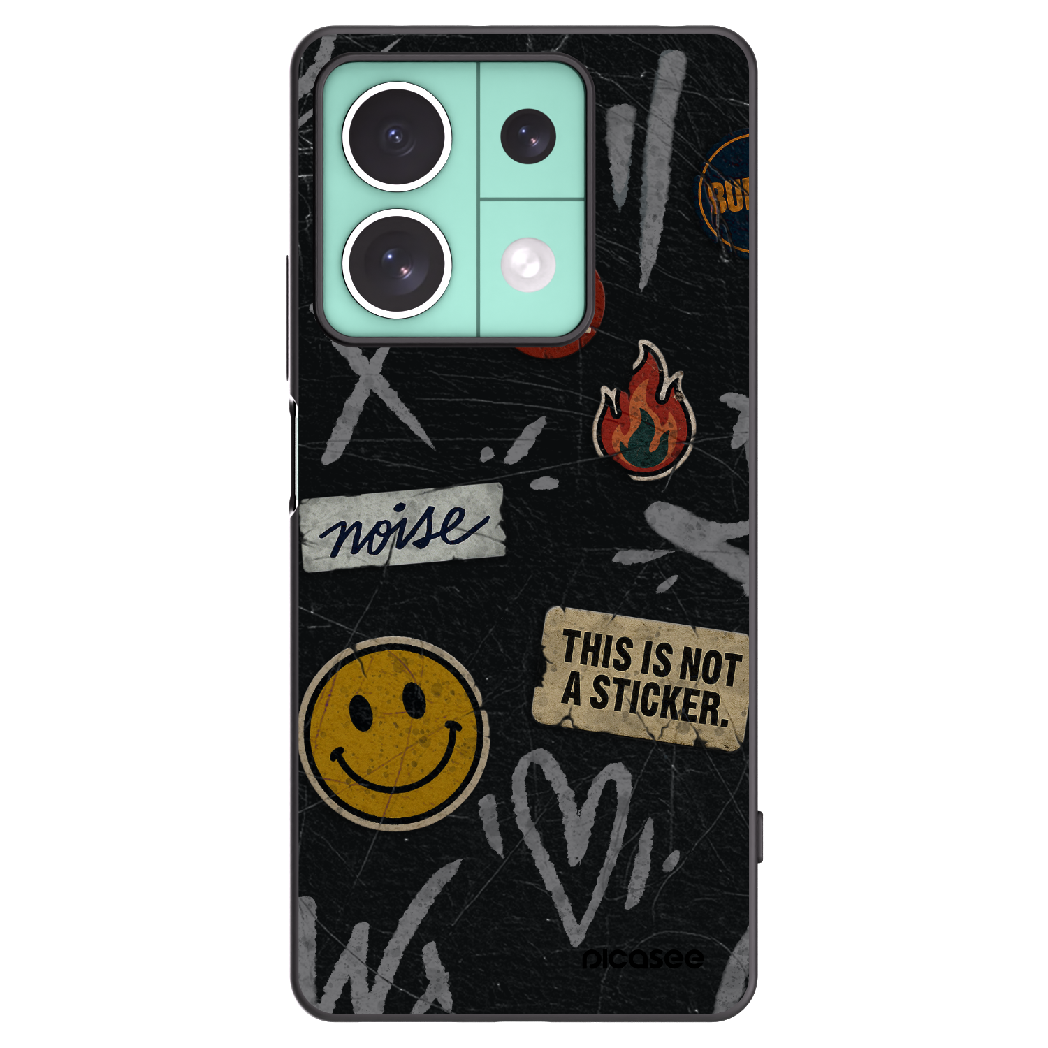 Picasee silikónový čierny obal pre Xiaomi Redmi Note 13 5G - STICKERS x TAGS