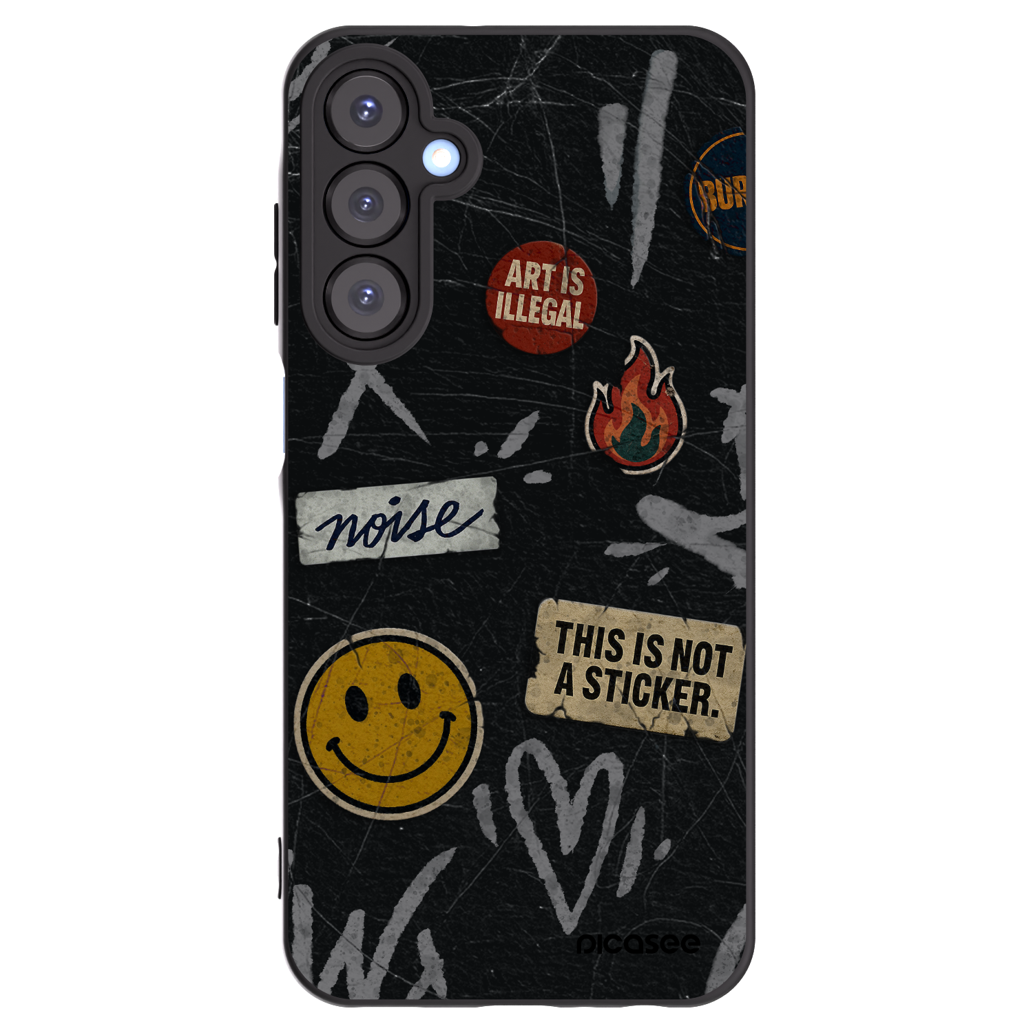 Picasee silikónový čierny obal pre Samsung Galaxy A25 A256B 5G - STICKERS x TAGS