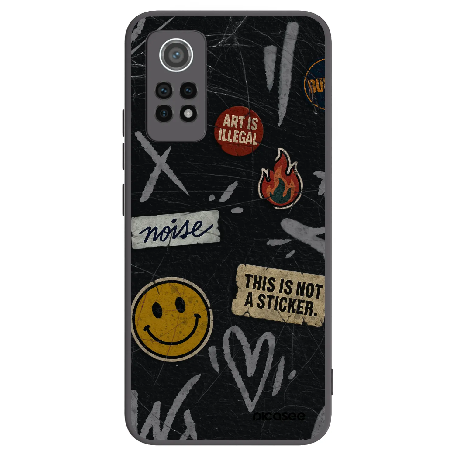 Picasee silikónový čierny obal pre Xiaomi Redmi Note 12 Pro 4G - STICKERS x TAGS