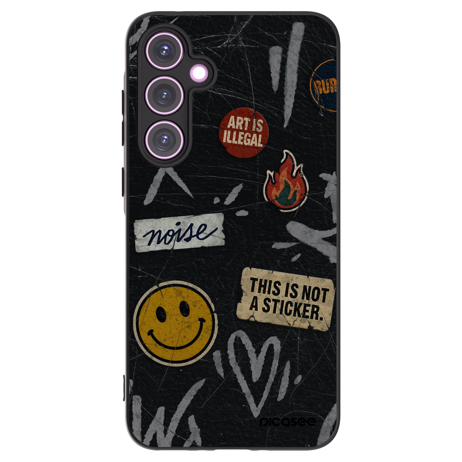 Picasee silikónový čierny obal pre Samsung Galaxy A35 5G A356B - STICKERS x TAGS