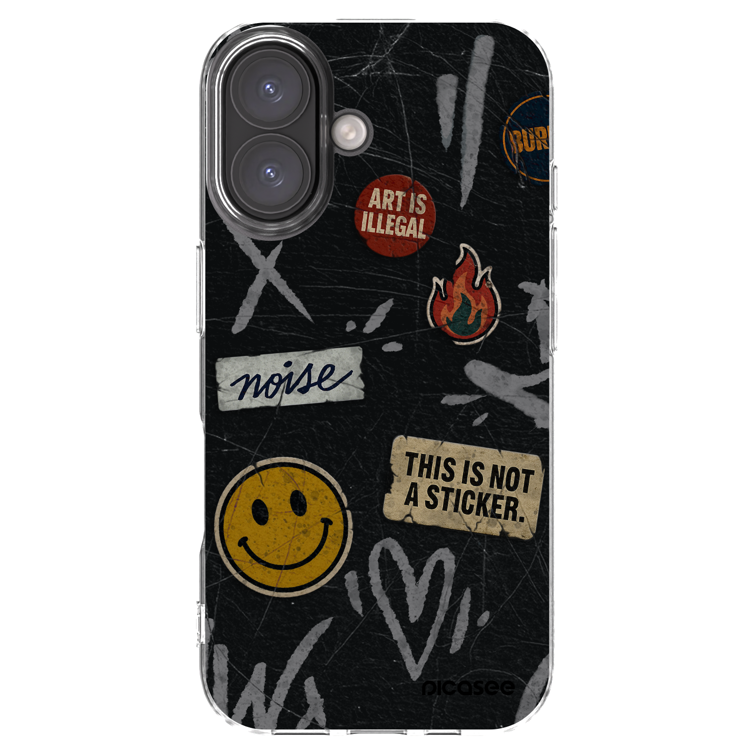 Silikónový prehľadný obal pre Apple iPhone 16 - STICKERS x TAGS