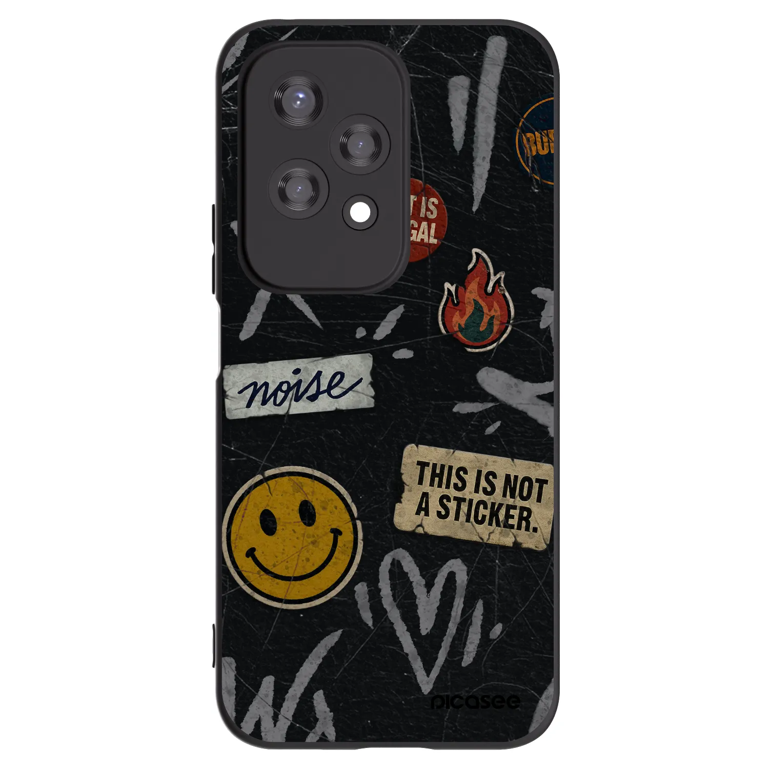 Picasee silikónový čierny obal pre Honor 200 Lite - STICKERS x TAGS