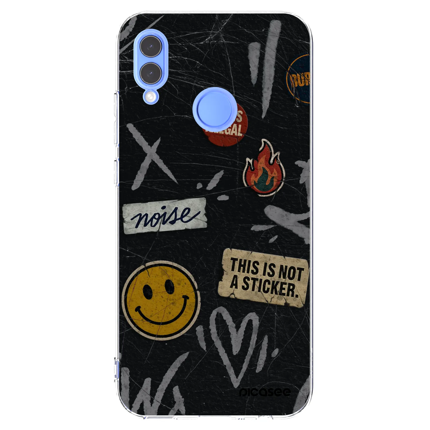 Picasee silikónový prehľadný obal pre Huawei P Smart 2019 - STICKERS x TAGS