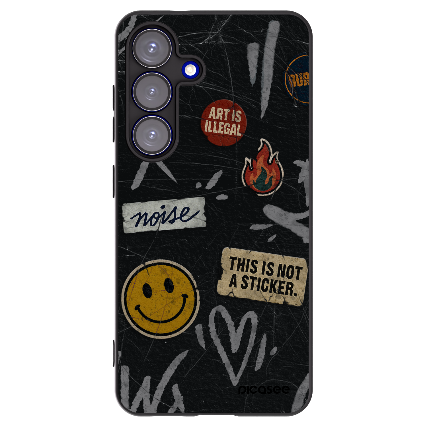 Picasee silikónový čierny obal pre Samsung Galaxy S25 5G - STICKERS x TAGS
