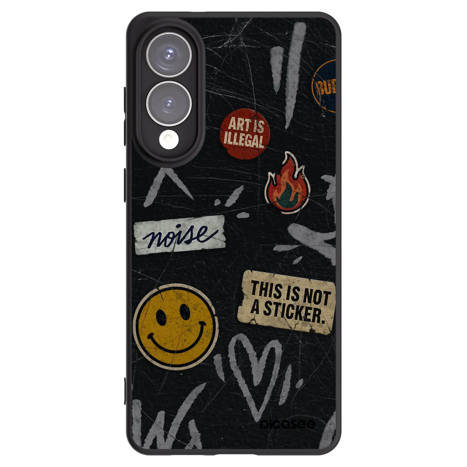 Picasee silikónový čierny obal pre Samsung Galaxy S25 Edge 5G - STICKERS x TAGS