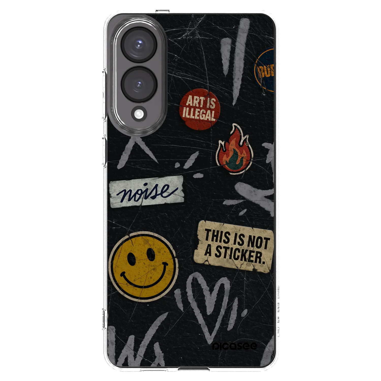 Picasee silikónový prehľadný obal pre Samsung Galaxy S25 Edge 5G - STICKERS x TAGS