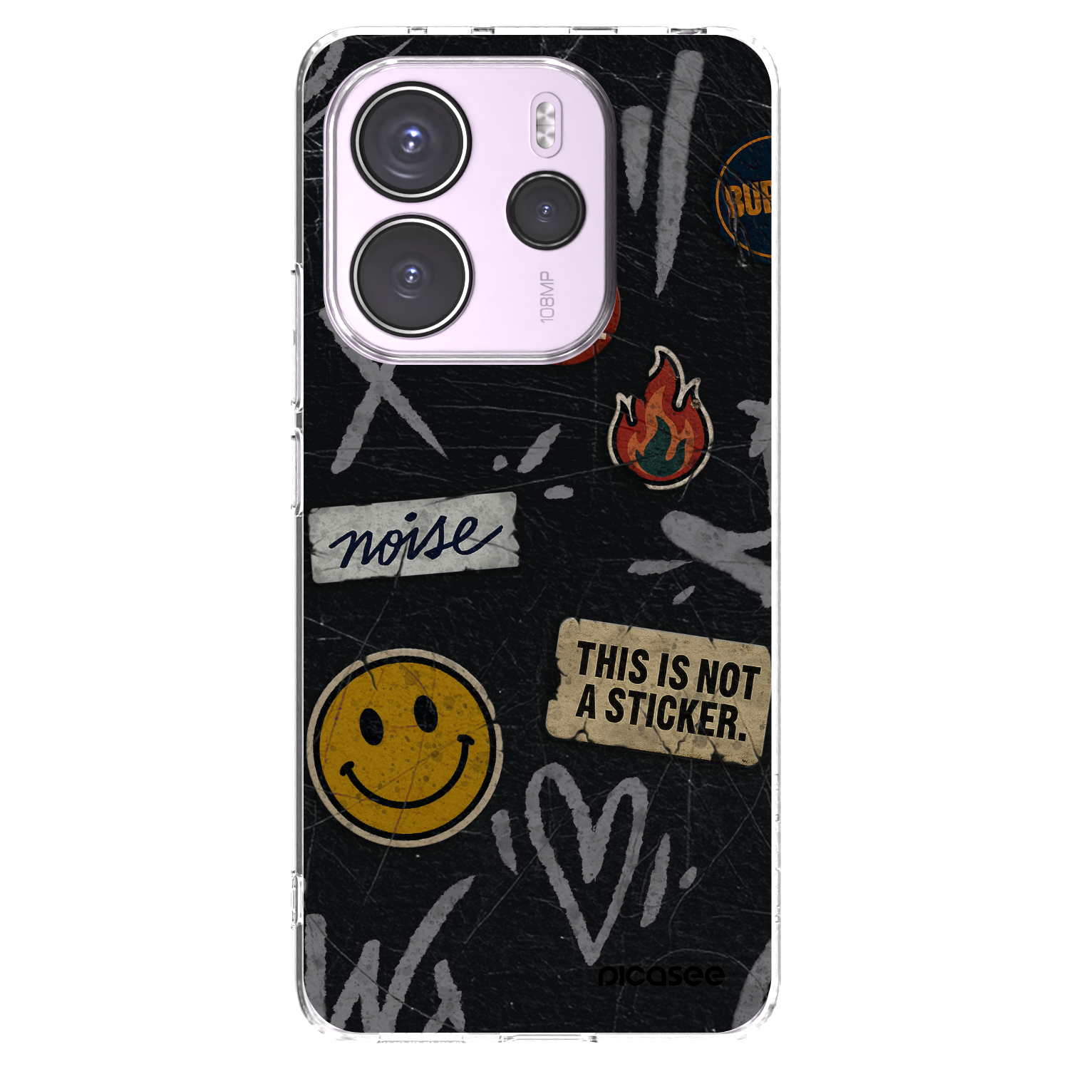 Silikónový prehľadný obal pre Xiaomi Redmi Note 14 4G - STICKERS x TAGS