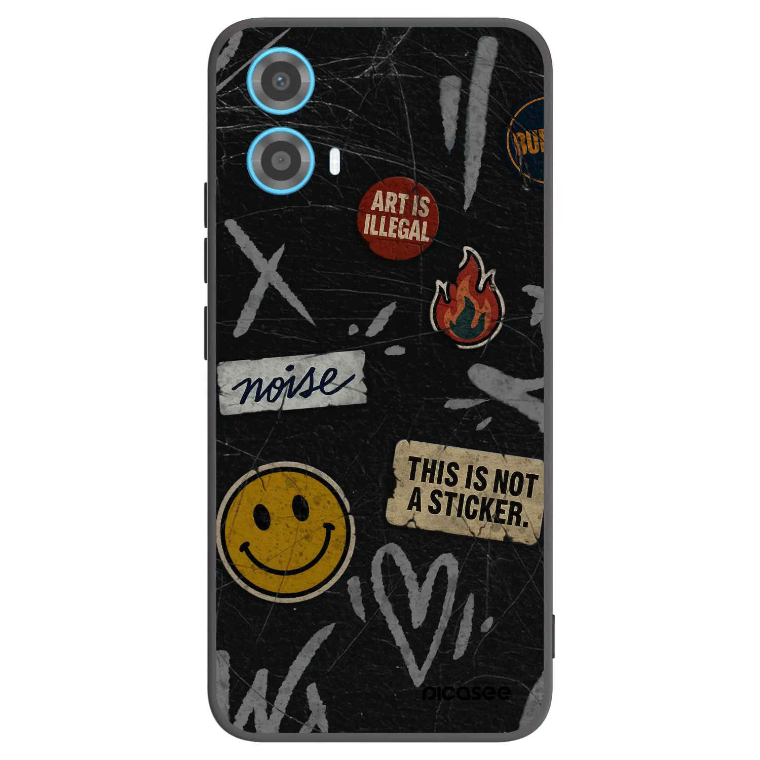 Picasee silikónový čierny obal pre Motorola Moto G34 5G - STICKERS x TAGS