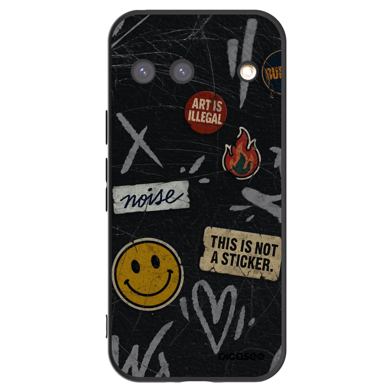 Picasee silikónový čierny obal pre Google Pixel 9 - STICKERS x TAGS