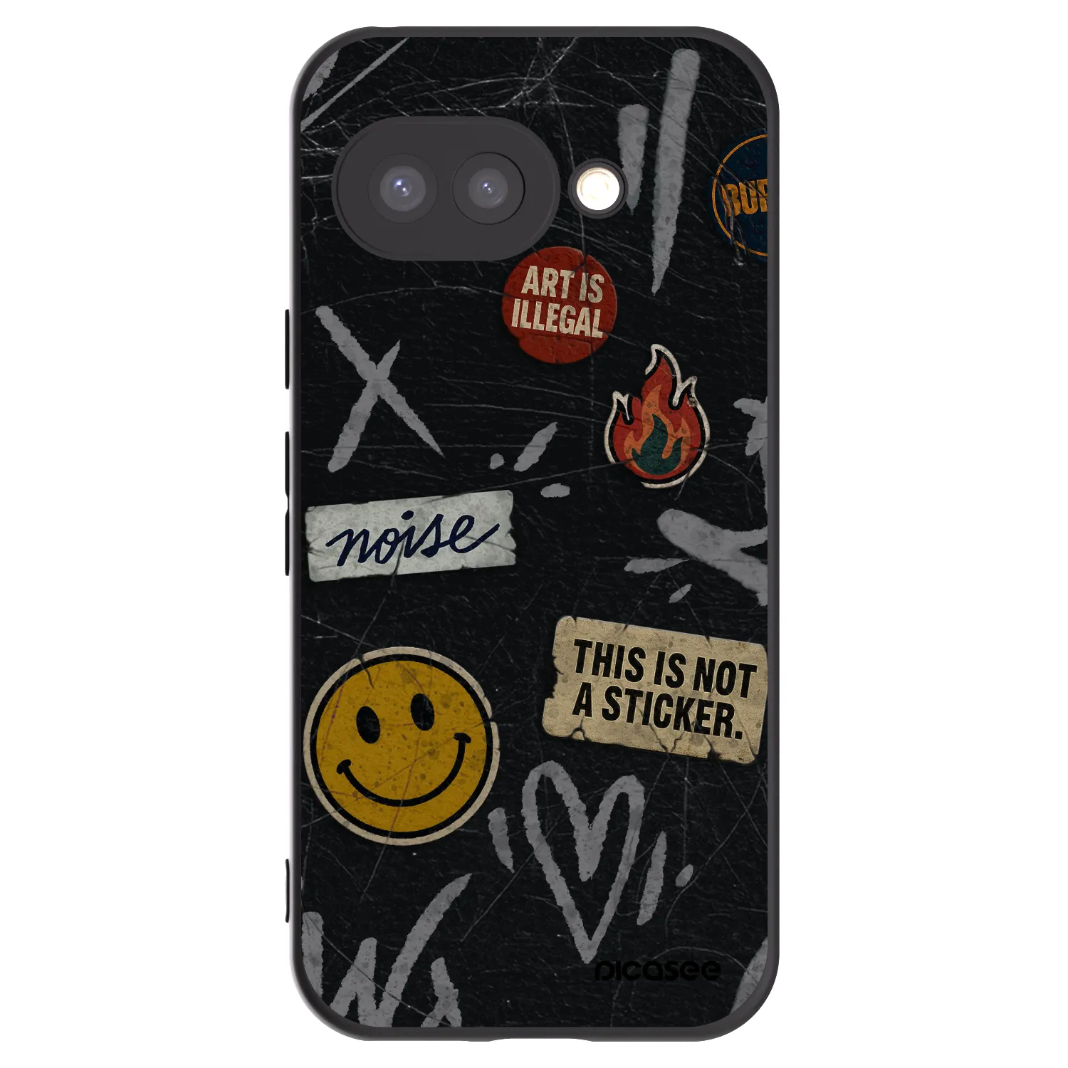 Silikónový čierny obal pre Google Pixel 9a - STICKERS x TAGS