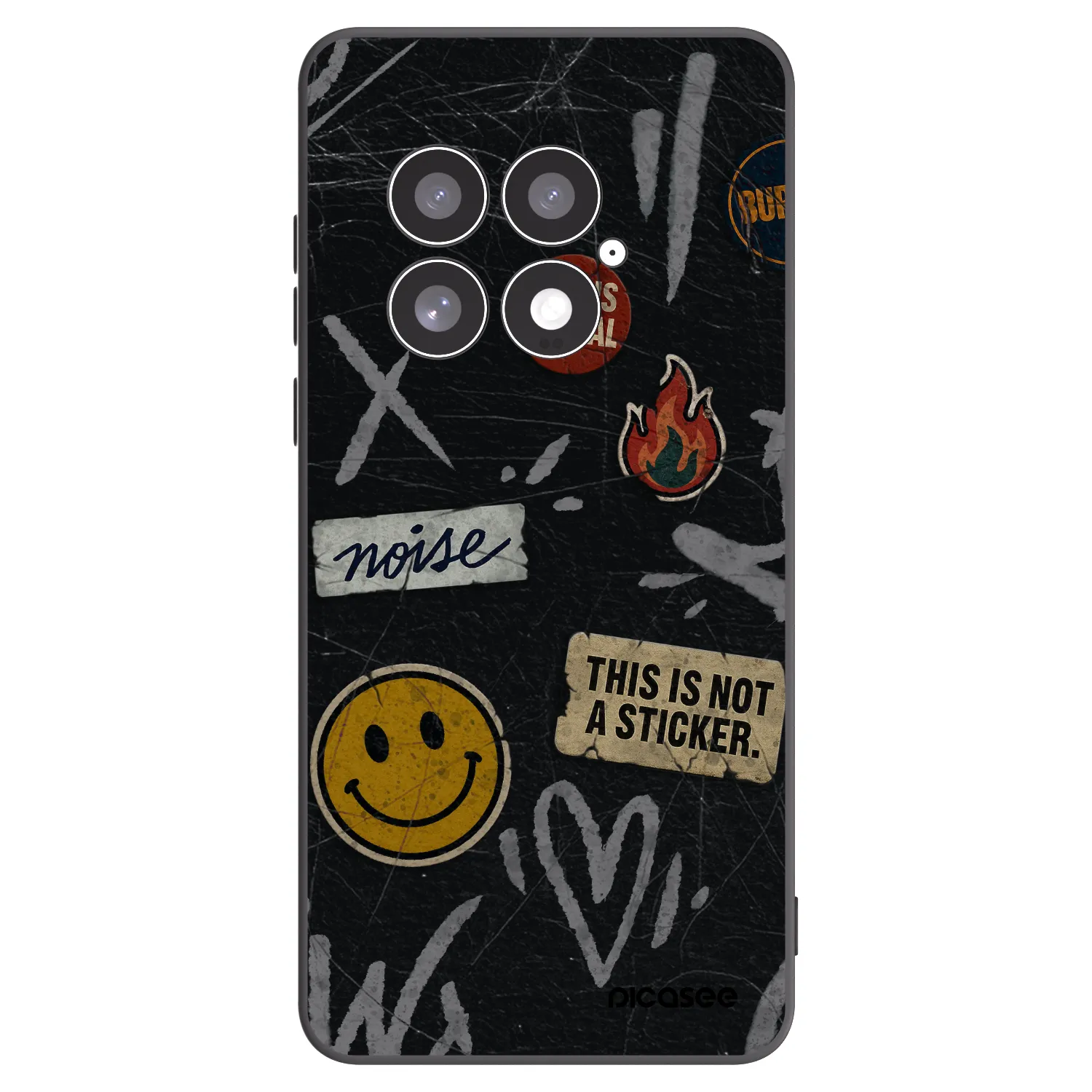 Picasee silikónový čierny obal pre OnePlus 13 5G - STICKERS x TAGS