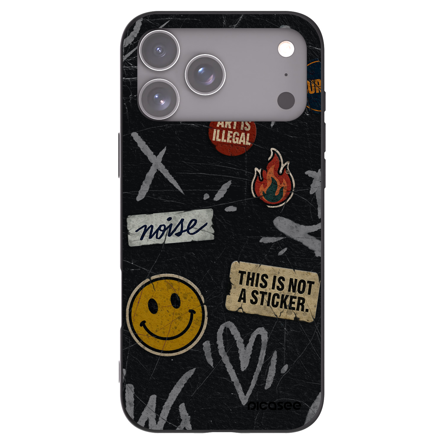 Silikónový čierny obal pre Apple iPhone 17 Pro Max - STICKERS x TAGS