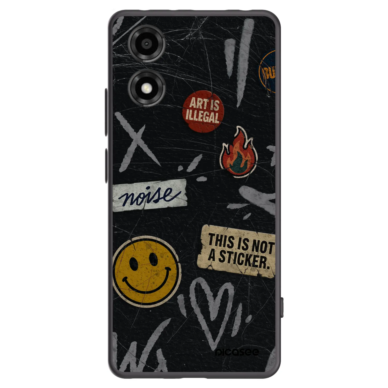 Picasee silikónový čierny obal pre Motorola Moto E14 - STICKERS x TAGS