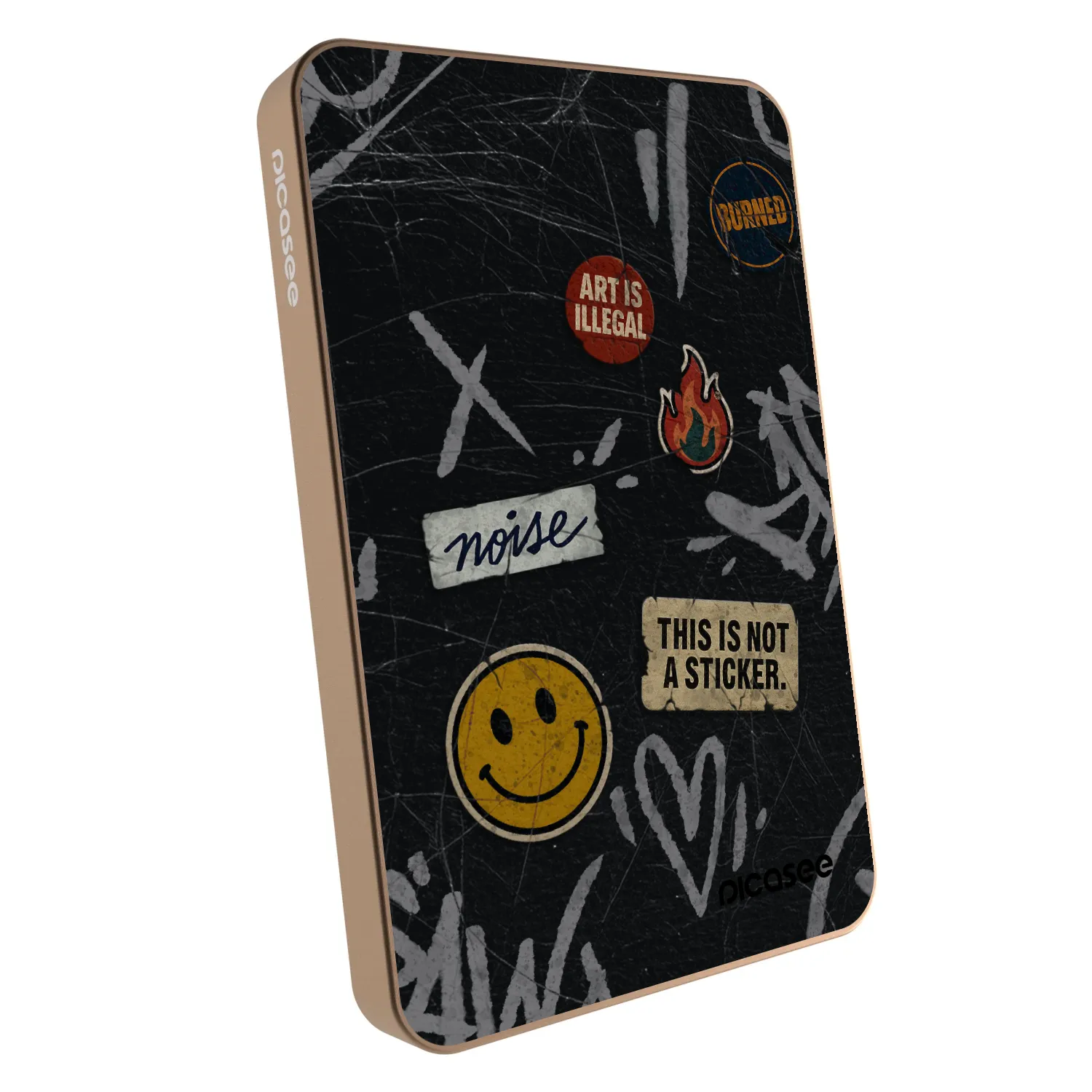 Picasee Powerbanka s MagSafe 5 000 mAh Zlatá - STICKERS x TAGS
