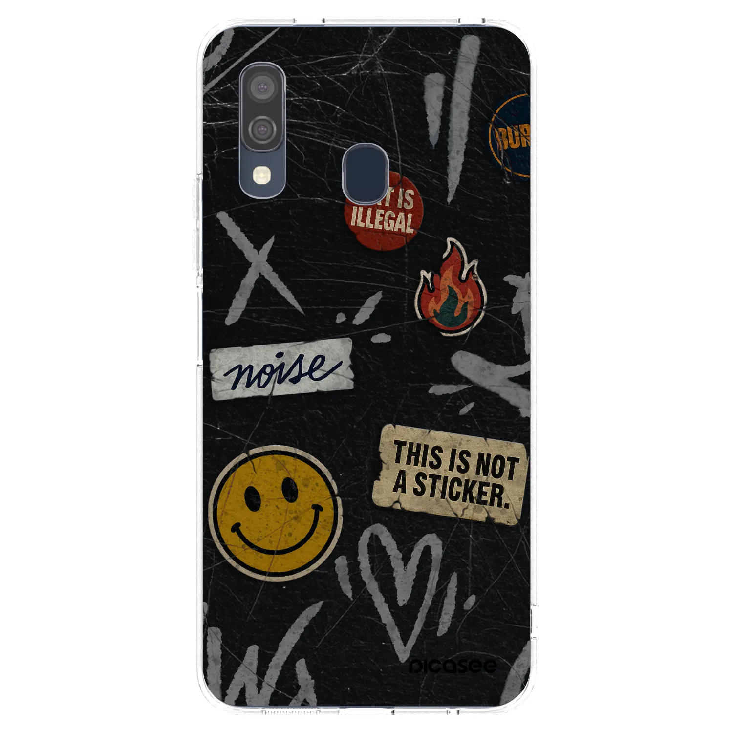 Picasee silikónový prehľadný obal pre Samsung Galaxy A40 A405F - STICKERS x TAGS