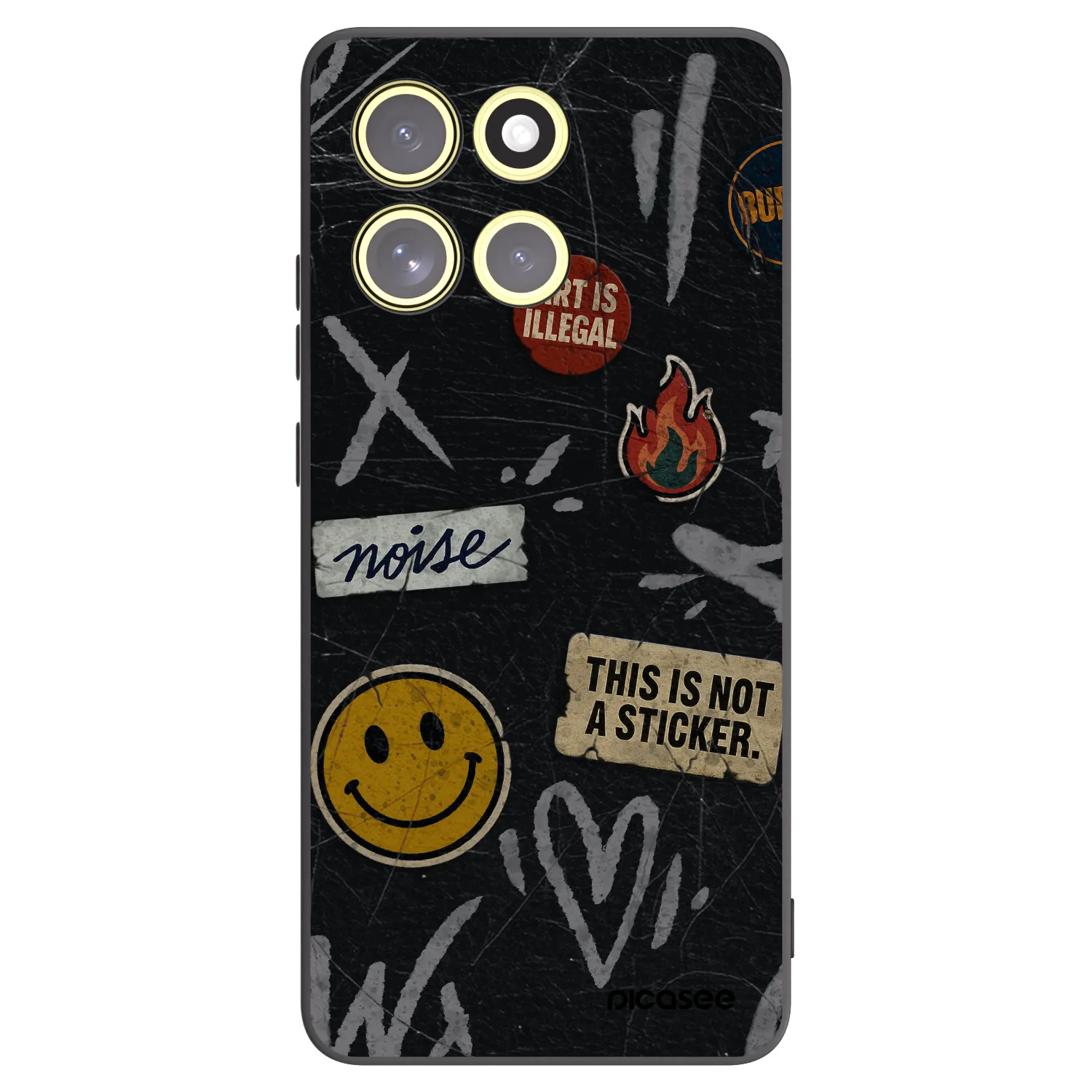 Picasee silikónový čierny obal pre Motorola Moto G86 5G - STICKERS x TAGS
