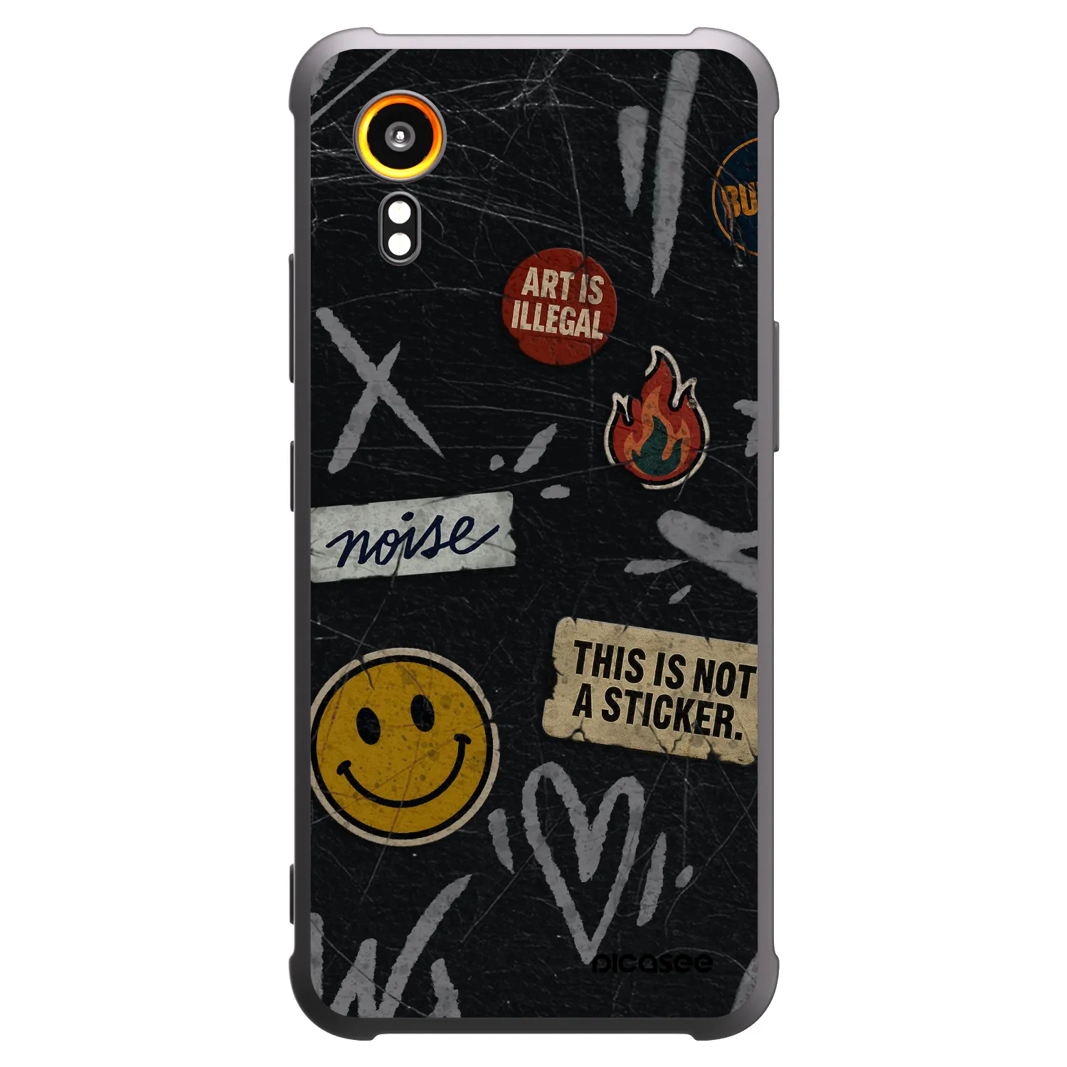 Picasee silikónový čierny obal pre Samsung Galaxy Xcover 7 - STICKERS x TAGS