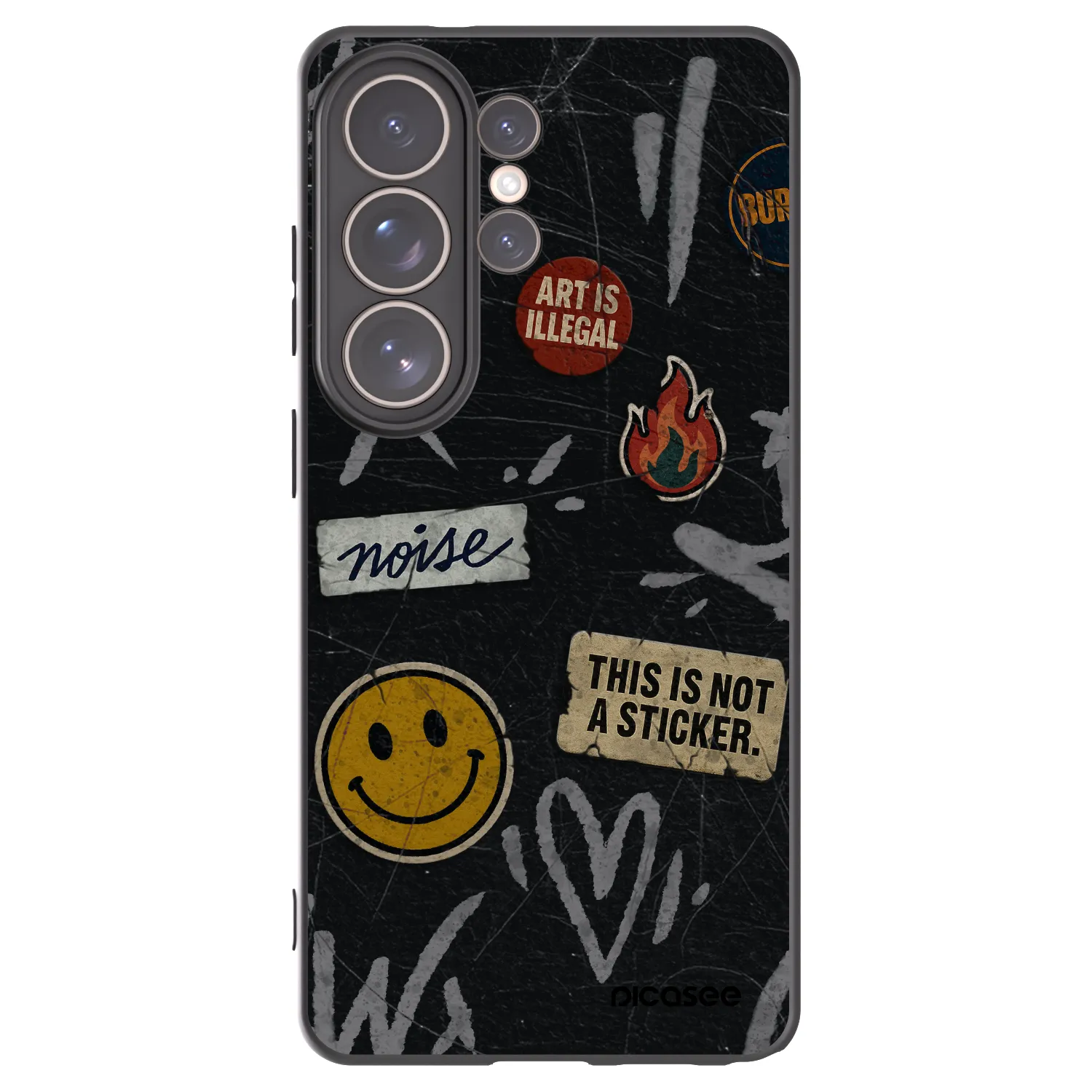 Picasee silikónový čierny obal pre Samsung Galaxy S26 Ultra - STICKERS x TAGS