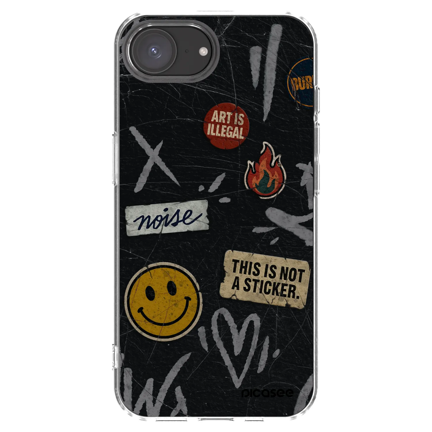 Picasee silikónový prehľadný obal pre Apple iPhone 17e - STICKERS x TAGS