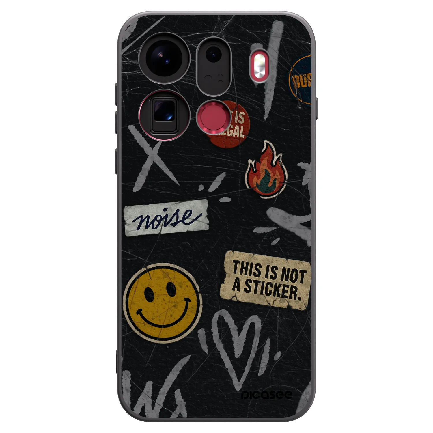Picasee silikónový čierny obal pre OPPO Find X9 Pro - STICKERS x TAGS