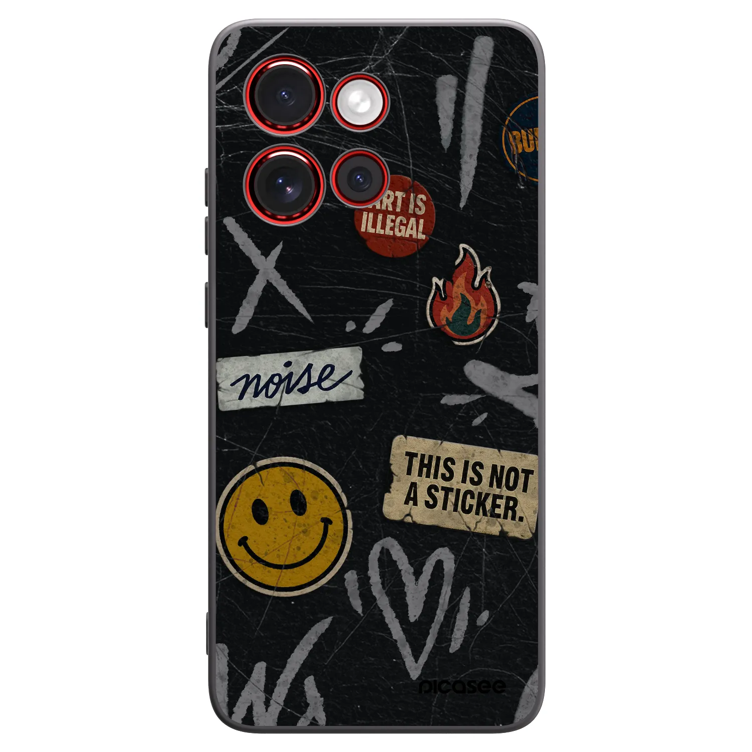Picasee silikónový čierny obal pre Motorola Edge 60 Neo 5G - STICKERS x TAGS