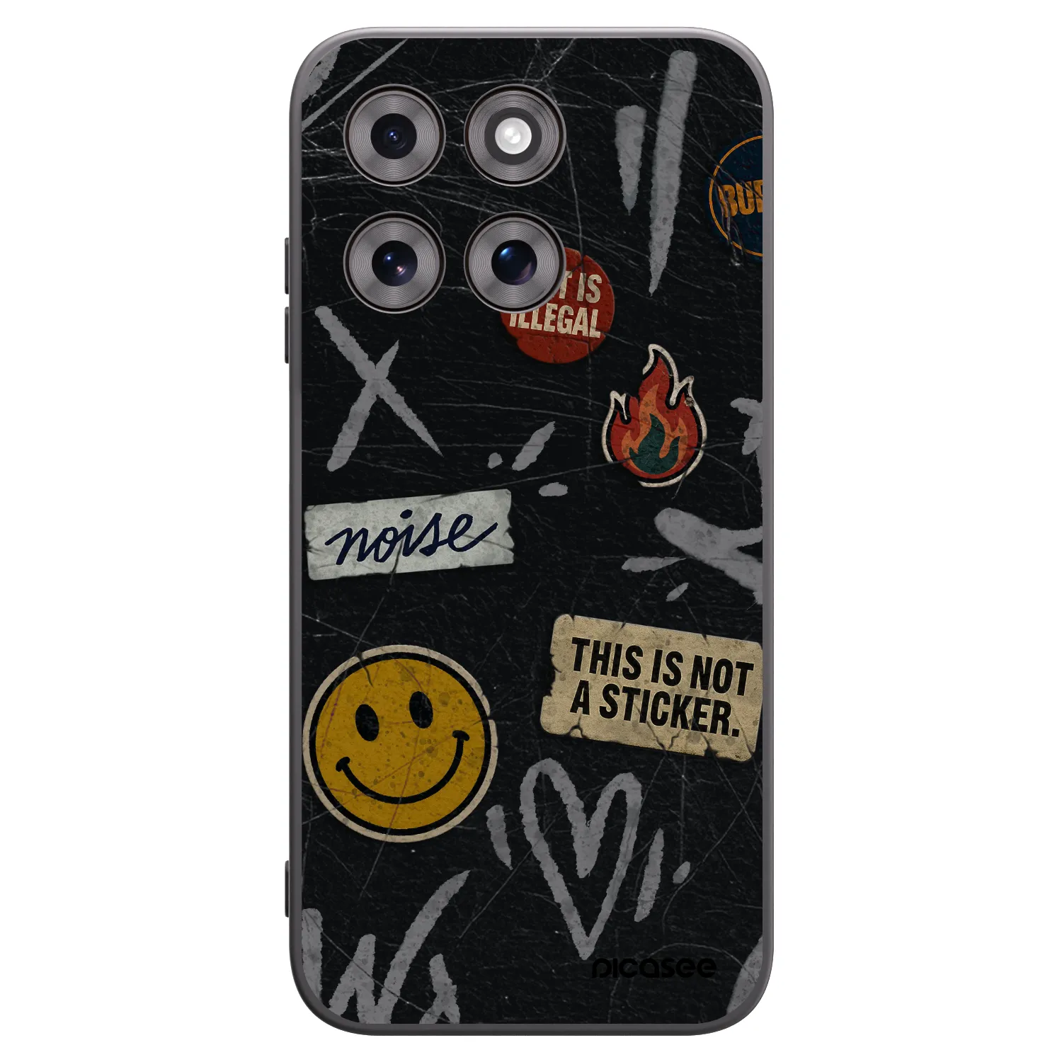 Picasee silikónový čierny obal pre Motorola Moto G77 - STICKERS x TAGS