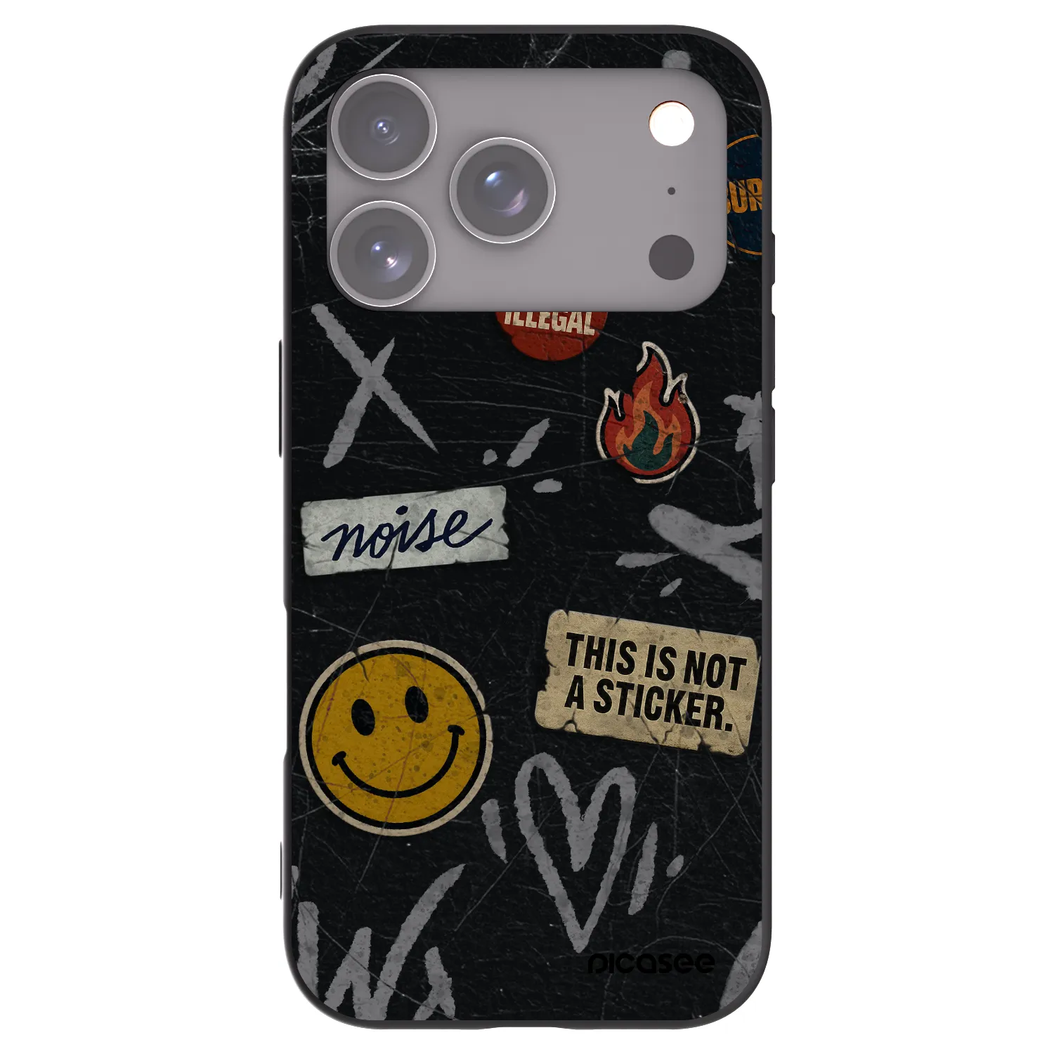Picasee silikónový čierny obal pre Apple iPhone 18 Pro - STICKERS x TAGS