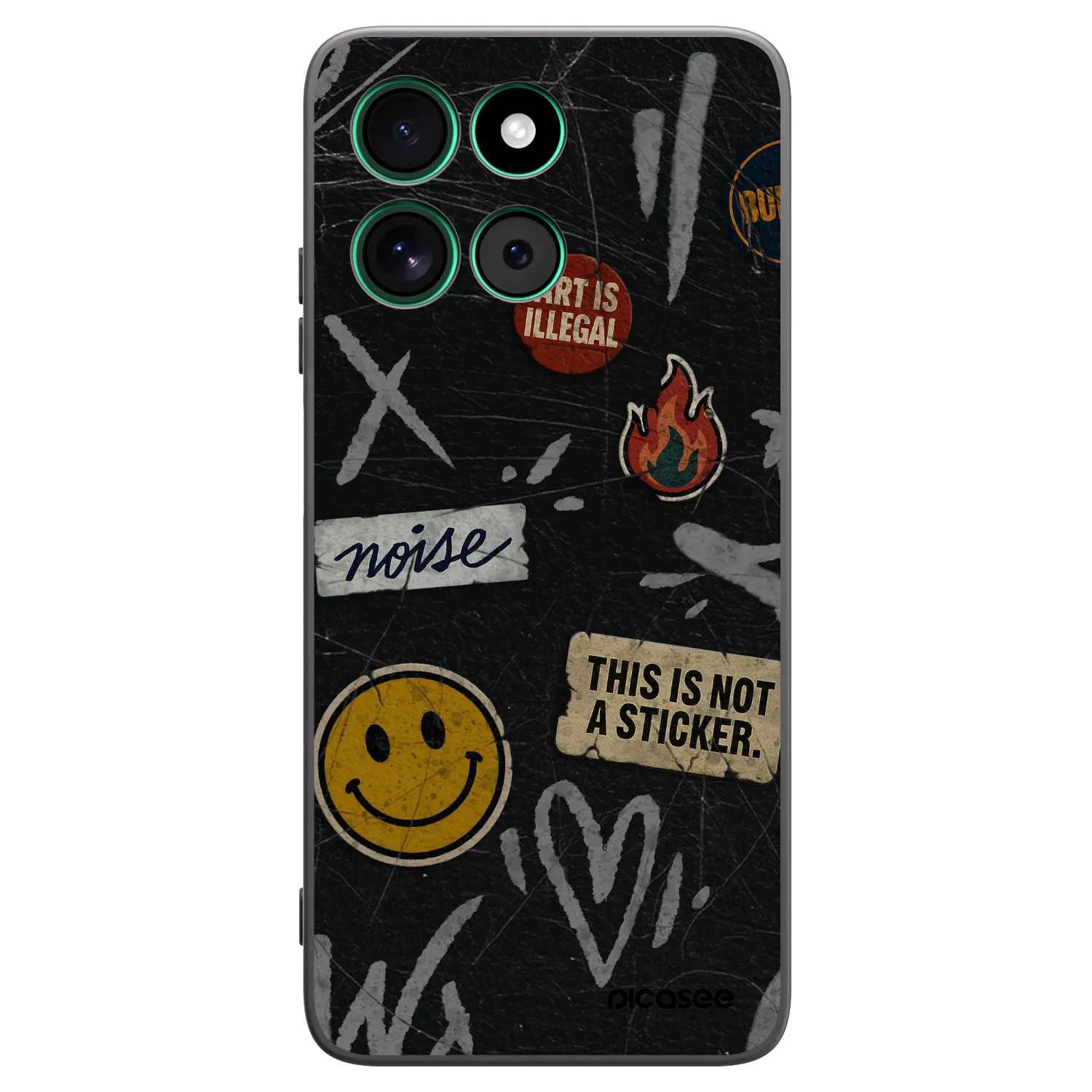 Picasee silikónový čierny obal pre Motorola Moto G57 Power - STICKERS x TAGS